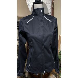 Vintage NIKE Running Storm Fly‎ Women's Reflective Rain Jacket Black Small